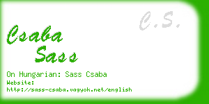 csaba sass business card